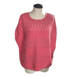 Garnet Hill kids xl knit sleeveless sweater preppy pink organic cotton oversized